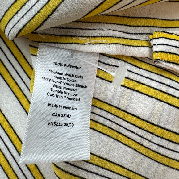 Talbots Yellow Striped Blouse Size Petite Small - Picture 7 of 8